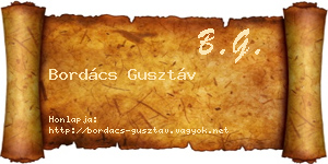 Bordács Gusztáv névjegykártya