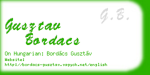 gusztav bordacs business card