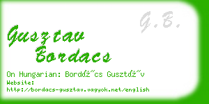 gusztav bordacs business card